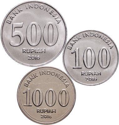 купить Индонезия - набор (3 монеты) 100, 500, 1000 рупий 2016