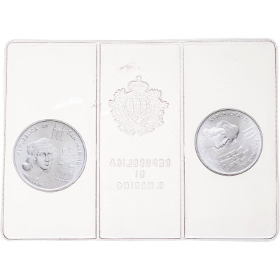 купить Сан-Марино 500 и 1000 лир 1983 набор из 2-х монет "500 лет со дня рождения Рафаэля" в футляре с сертификатом