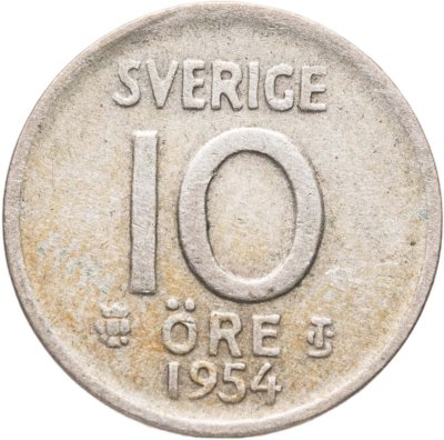 купить Швеция 10 эре (ore) 1954