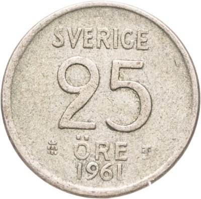 купить Швеция 25 эре (ore) 1961