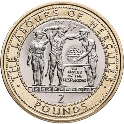 купить Гибралтар 2 фунта (pounds) 2020 "Подвиги Геракла - Яблоки Гесперид"