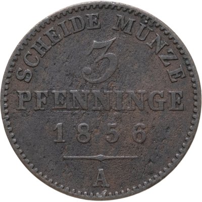 купить Германия, Пруссия 3 пфеннинга 1856 А