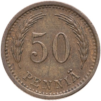купить Финляндия 50 пенни (pennia) 1943 Медь /коричневый цвет/
