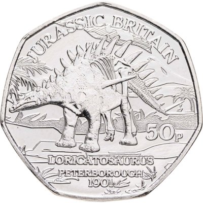 купить Остров Мэн 50 пенсов 2023 "Британия Юрского периода - Лорикатозавр"