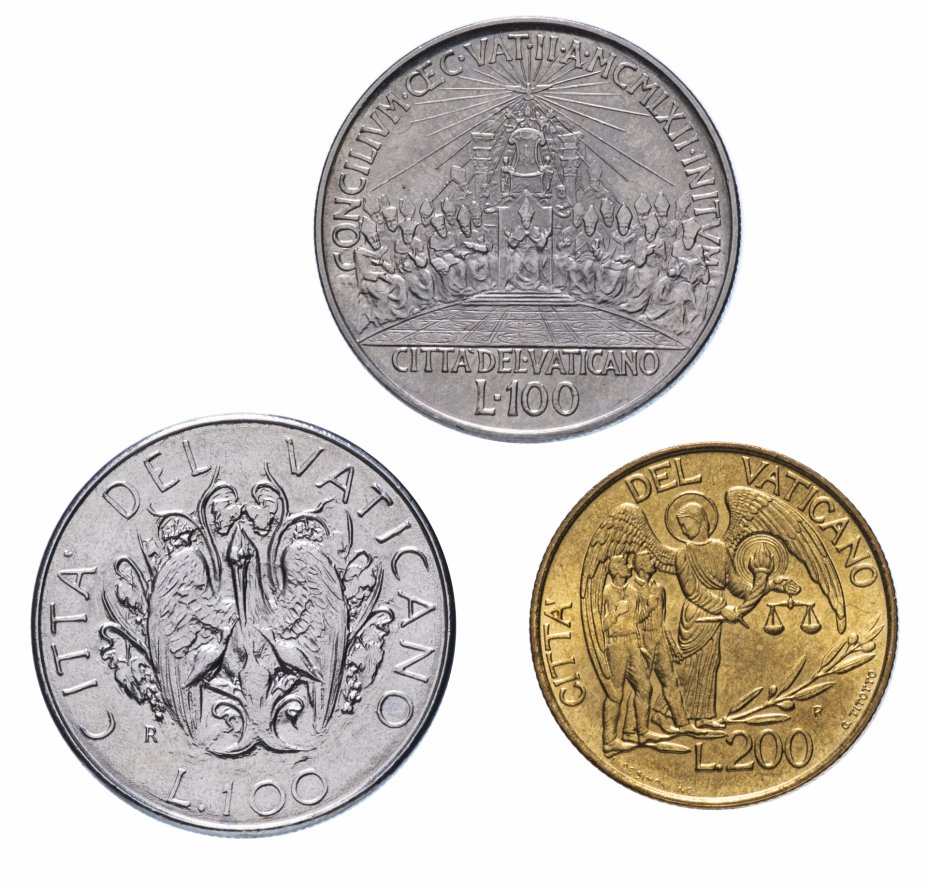 купить Ватикан набор из 3-х монет 1962-1997