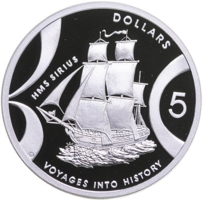 купить Австралия 5 долларов 2002 "Путешествие в историю - HMS Sirius"