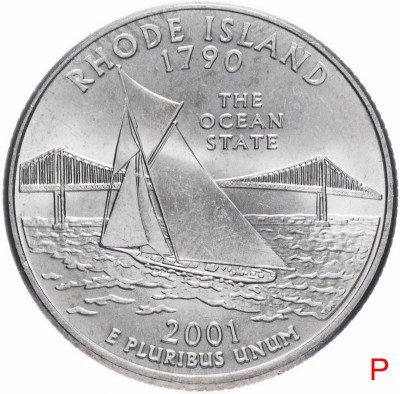 купить США 1/4 доллара (квотер, 25 центов) 2001 P "Штат Род Айленд"