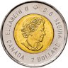 Купить Канада 2 доллара (dollars) 2014  75 лет с начала Второй Мировой войны
