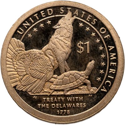 купить США 1 доллар (dollar) 2013 "Коренные Американцы - Делаверский договор 1778 года"