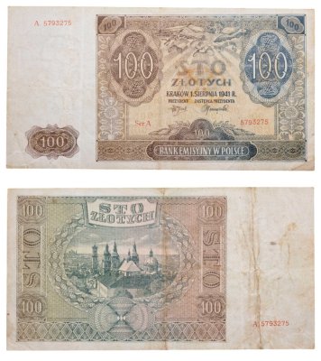 купить Польша 100 злотых 1941 серия A