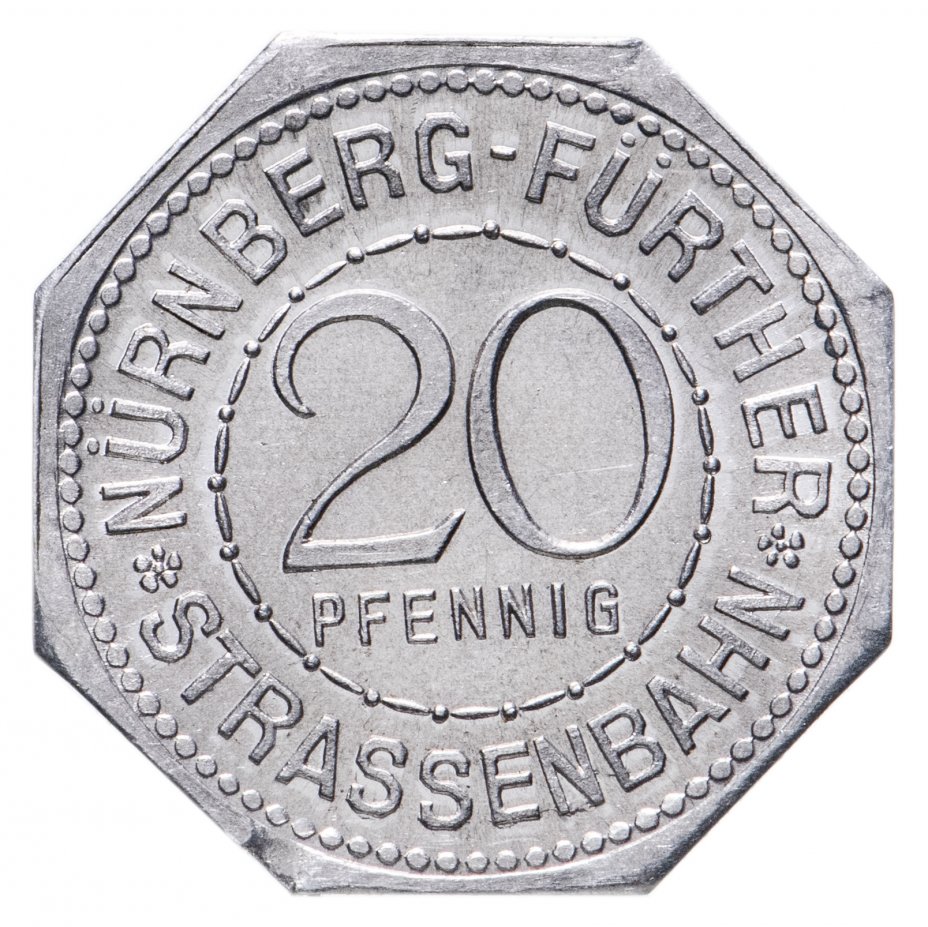 купить Германия, Нюрнберг 20 пфеннигов 1921 "Wasserspeier" (трамвайный жетон)