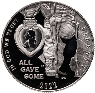 купить США 50 центов (1/2 доллара, half dollar) S 2022 "Национальный зал почёта "Пурпурного сердца", знак монетного двора: "S" - Сан-Франциско