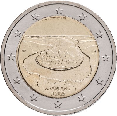 купить Германия 2 евро (euro) 2025 Федеральные земли: Саарланд - Петля Саара, знак монетного двора "D" - Мюнхен