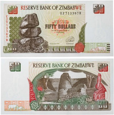 купить Зимбабве 50 долларов 1994 (Pick 8) ПРЕСС
