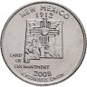 Купить США  25 центов (квотер, 1/4 доллара, quarter dollar) 2008 D Квотер штата Нью-Мексико знак монетного двора: "D" - Денвер
