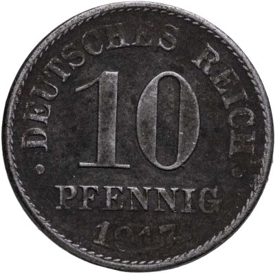купить Германия 10 пфеннигов (pfennig) 1917 A знак монетного двора: "A" - Берлин