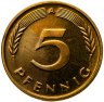 Купить Германия 5 пфеннигов (pfennig) 1999 А