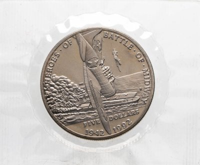 купить Маршалловы острова 5 долларов 1992 "Герои битвы за Мидуэй"