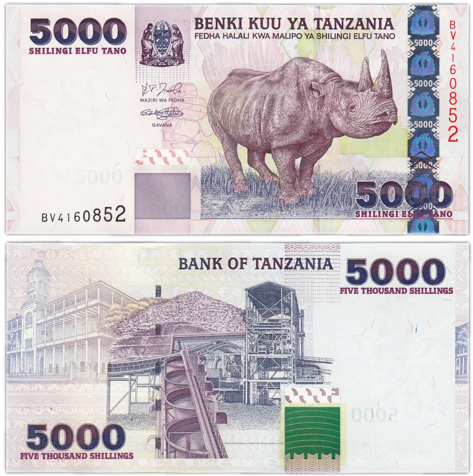 купить Танзания 5000 шиллингов 2003 год Pick 38