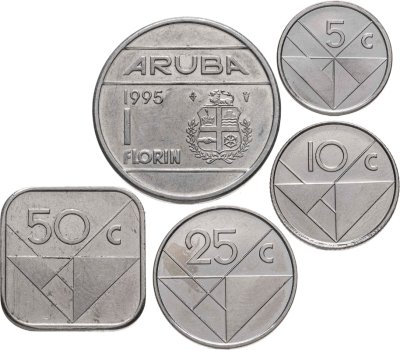 купить Аруба, подборка из 5 монет 1986-1995 для обращения