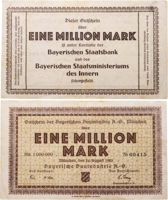 купить Германия 1000000 (1 миллион) марок 1923