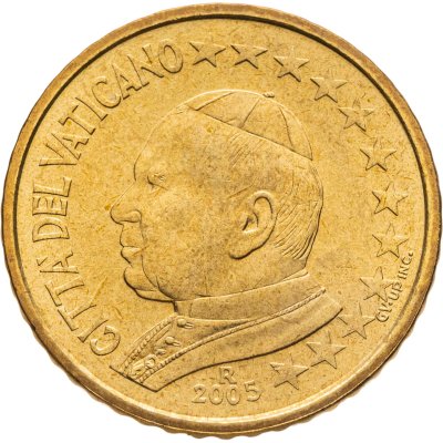 купить Ватикан 50 центов (cents) 2005 "Портрет Папы Иоана Павла II"