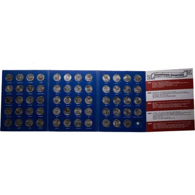 купить США Полный набор 25 центов (квотер) 1999-2009гг (P, D) из серии "Штаты и Территории" (59 монет в альбоме)