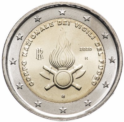купить Италия 2 евро 2020 "Национальный корпус пожарных Италии"