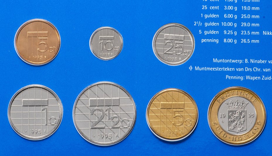 купить Нидерланды набор монет 1995 (6 монет+жетон)