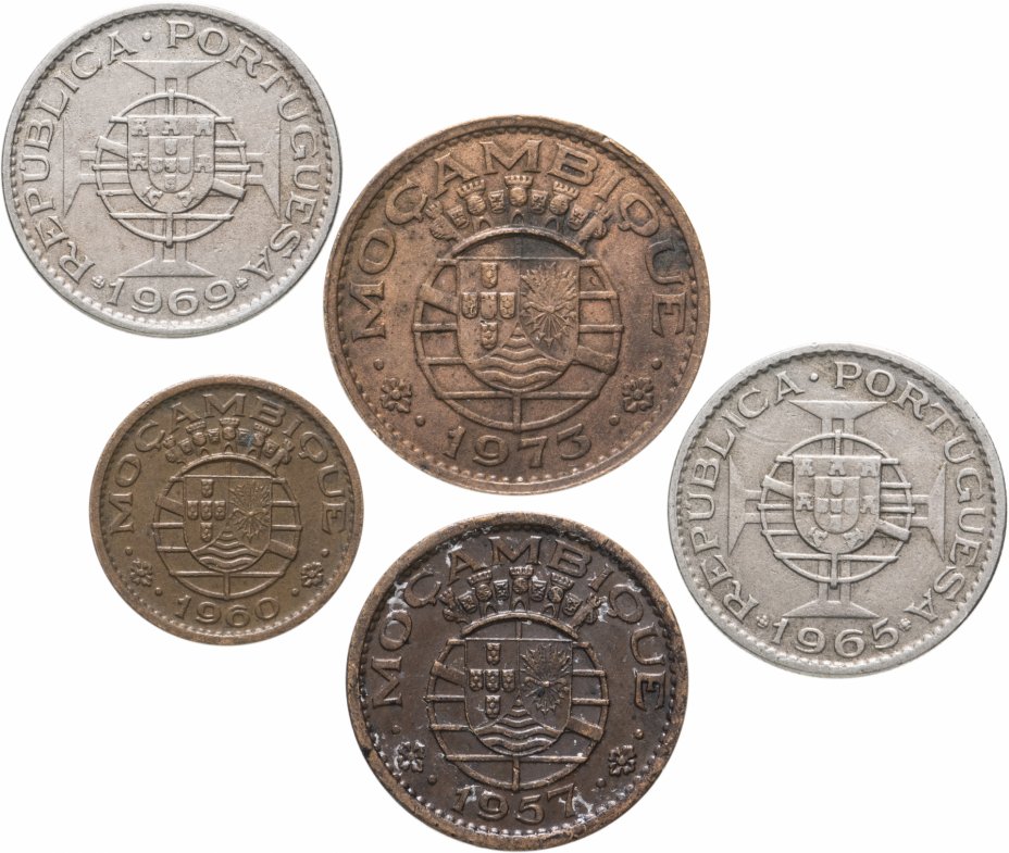 купить Мозамбик набор из 5 монет 1957-1973