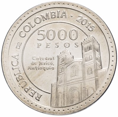 купить Колумбия 5000 песо (pesos) 2015 Святая Лаура Монтойя
