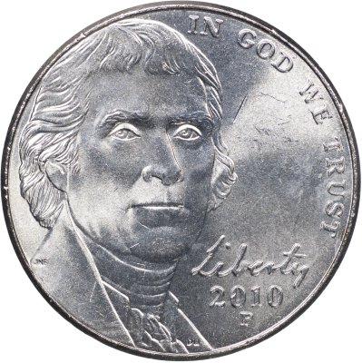 купить США 5 центов [Никель] 2010 P [KM#381] "Усовершенствованный Монтичелло"