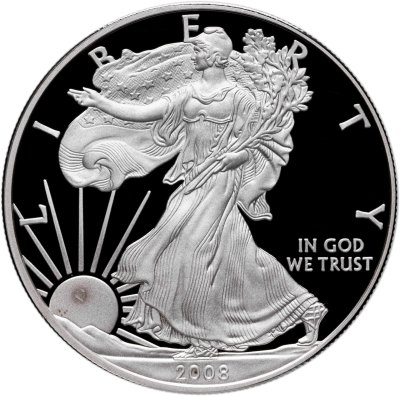 купить США 1 доллар 2008 Proof "Шагающая свобода - орел" в футляре с сертификатом