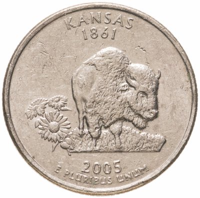 купить США 1/4 доллара (квотер, 25 центов) 2005 "Штат Канзас"