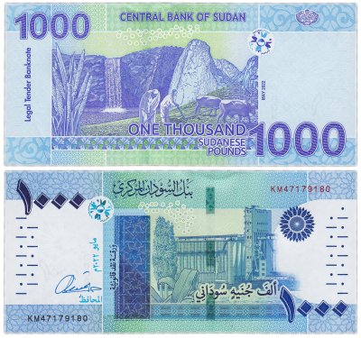 купить Судан - 1000 фунтов 2022 "Сорго, водопад, фермеры" (Pick W81с)