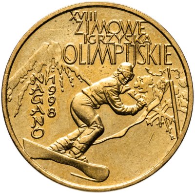 купить Польша 2 злотых (zlotе) 1998 "XVIII зимние Олимпийские Игры, Нагано-98"