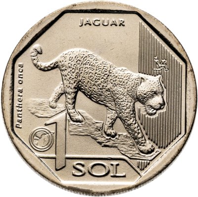 купить Перу 1 соль (sol) 2018 "Фауна Перу - Ягуар (Panthera onca)"