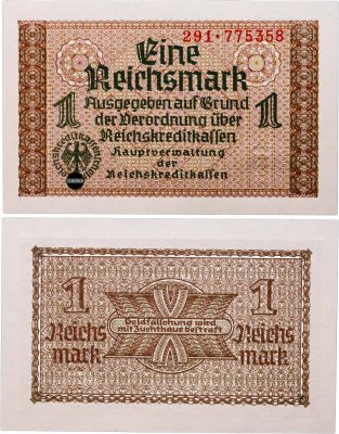 купить Германия 1 рейхсмарка (reichsmark) 1940-1945 "Немецкие оккупационные территории"