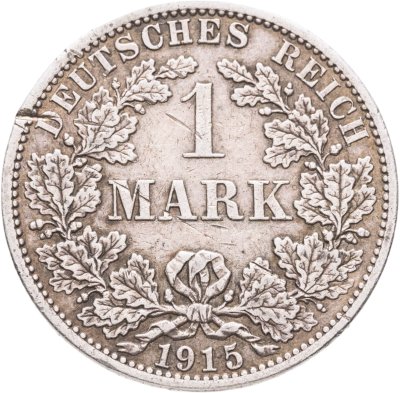 купить Германия 1 марка (mark) 1915 А знак монетного двора: "А" - Берлин