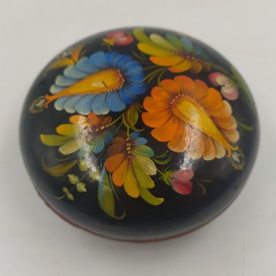 купить Шкатулка с цветочным декором (Петриковская роспись), художник Горковенко, папье-маше, роспись, СССР, 1960-1990 гг.