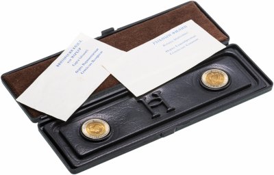 купить Набор из 2 монет 5 рублей 1991 Красная Книга ( Рыбный Филин + Винторогий Козёл ) Штемпельный блеск , в оригинальной коробке СССР