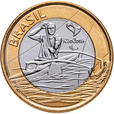 купить Бразилия 1 real (реал) 2015 "XXXI летние Олимпийские Игры, Рио-де-Жанейро 2016 paracanoe (параканоэ)"