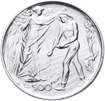 купить Сан-Марино 500 лир 1976 "12 лет введению системы социального обеспечения"