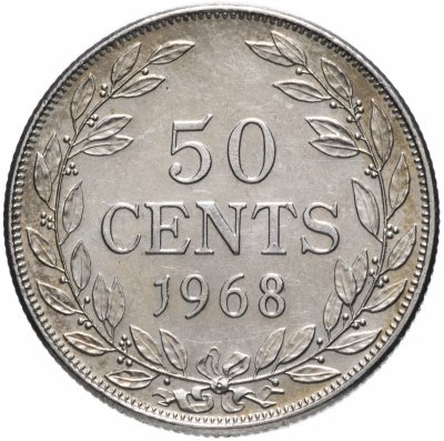 Купить Либерия 50 центов (cents) 1968