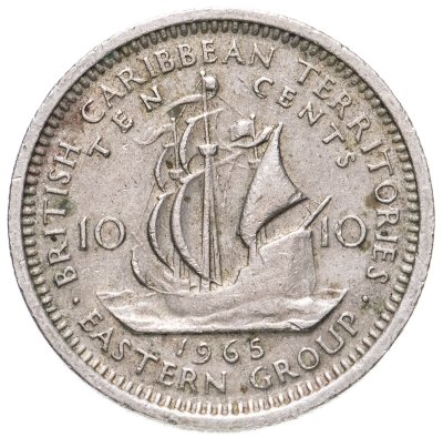 купить Восточные Карибы 10 центов (cents) 1955-1965, случайный год