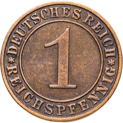 купить Германия 1 рейхспфенниг (reichspfennig) 1935 J знак монетного двора "J" — Гамбург