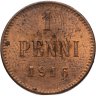 Купить 1 пенни (penni) 1916 Российская Финляндия, в слабе Монетник.ру MS64