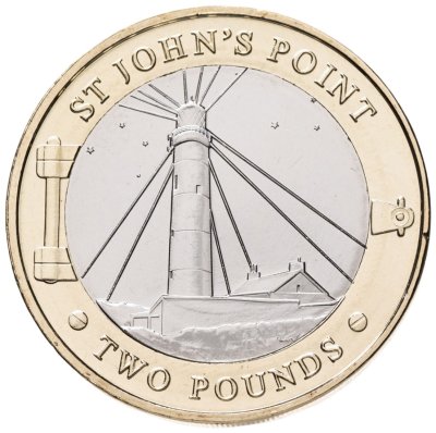 купить Джерси 2 фунта 2022 "250 лет со дня рождения Роберта Стивенсона. Маяк Сент-Джонс-Пойнт"