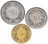 Купить Швейцария набор из 3 монет 2015-2020  из банковского ролла UNC