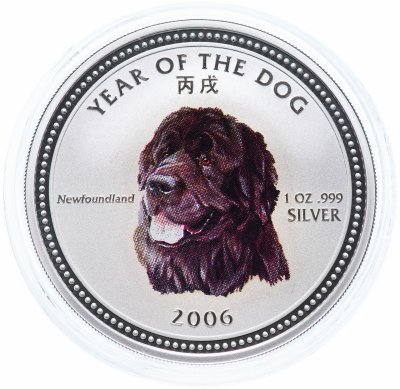 Купить Камбоджа 3000 риелей (riels) 2006 "Год собаки: Ньюфаундленд"